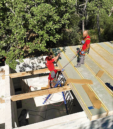Birgy couverture travaux accès difficile sur cordes